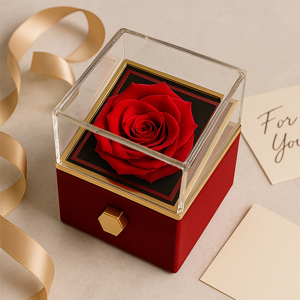 To My Wife - Fate Love Knot Necklace with Rotating Rose Gift Box