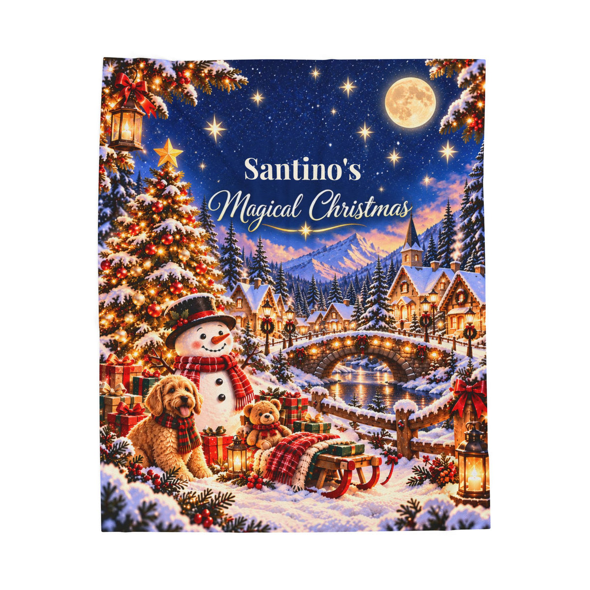Personalized Magical Christmas Blanket – Custom Name 50" × 60" Plush Throw