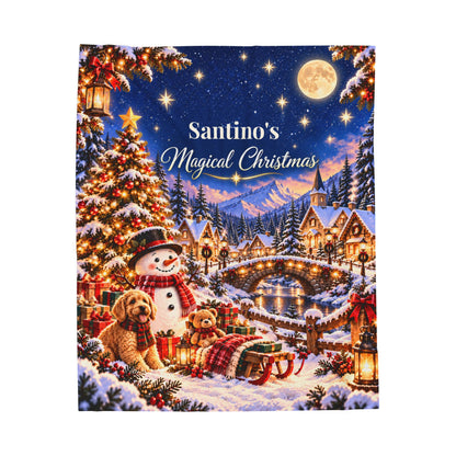 Personalized Magical Christmas Blanket – Custom Name 50" × 60" Plush Throw