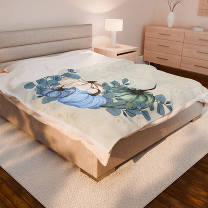 Pumpkin Patch Velveteen Plush Blanket - Cozy Fall Decor, Halloween Gifts, Soft Throw for Home, Autumn Vibes, Snuggle Up Blanket