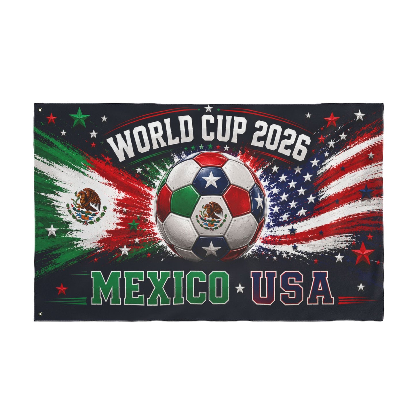 World Cup 2026 Mexico USA Double-Sided Soccer Flag