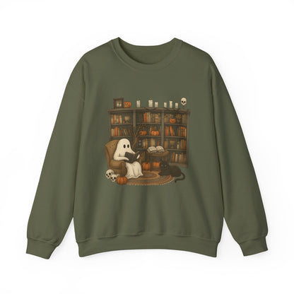Ghost Library Halloween Fall Sweatshirt
