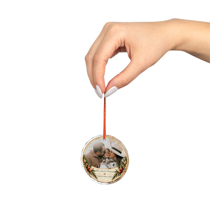Personalized Photo & Name Christmas 2026 Glass Ornament