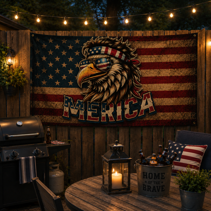 'MERICA Eagle Patriotic Flag