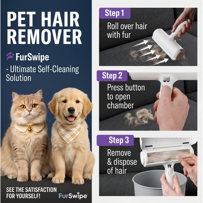 FurSwipe Self-Cleaning Pet Hair Remover Roller