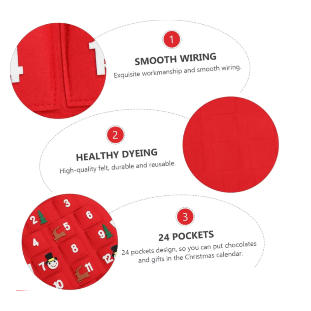 Large Felt Santa Advent Calendar