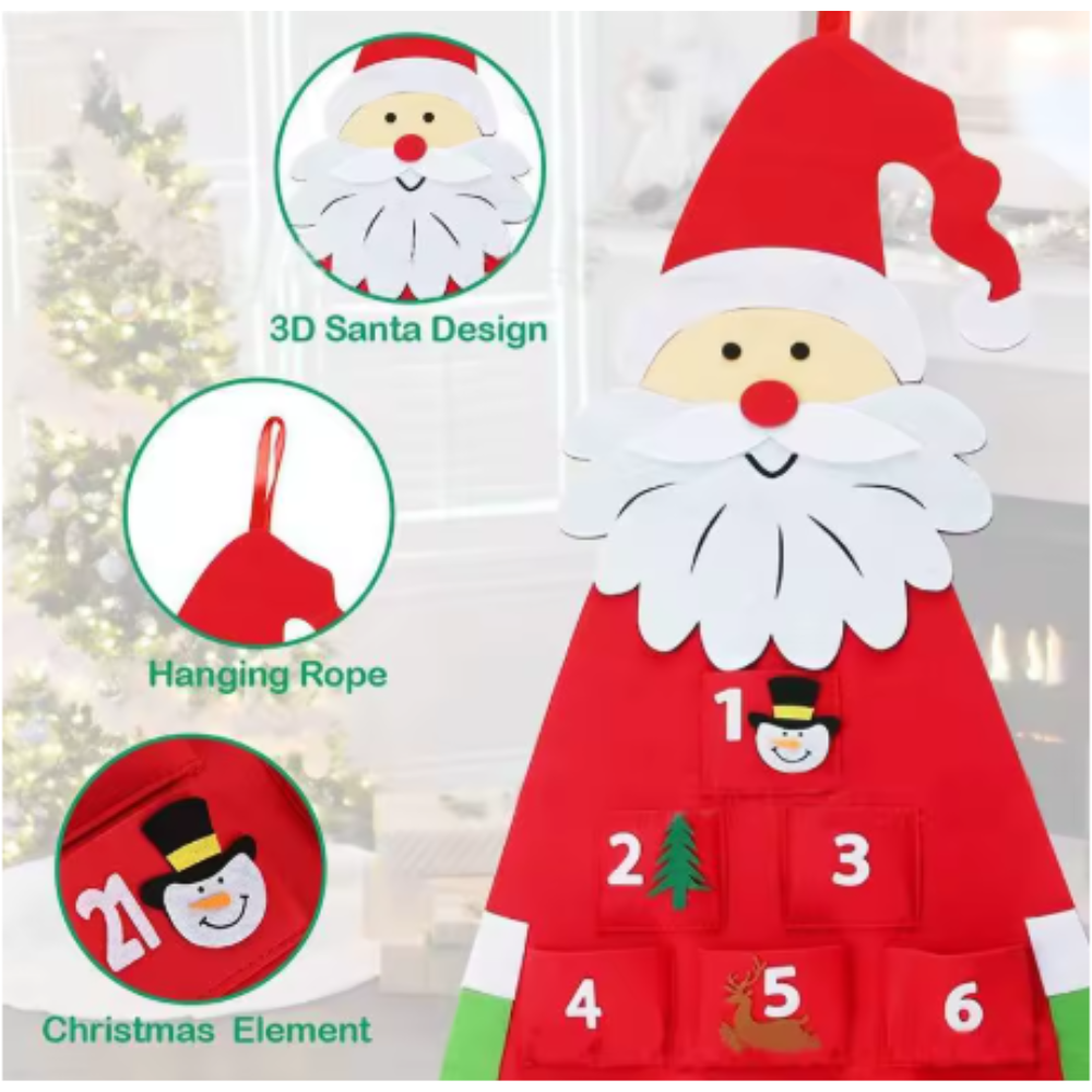 Large Felt Santa Advent Calendar