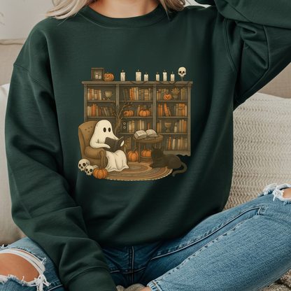 Ghost Library Halloween Fall Sweatshirt
