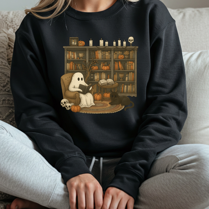 Ghost Library Halloween Fall Sweatshirt