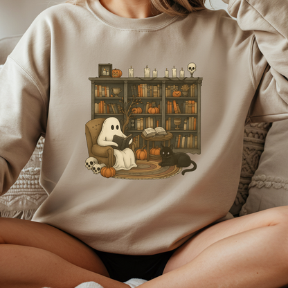 Ghost Library Halloween Fall Sweatshirt
