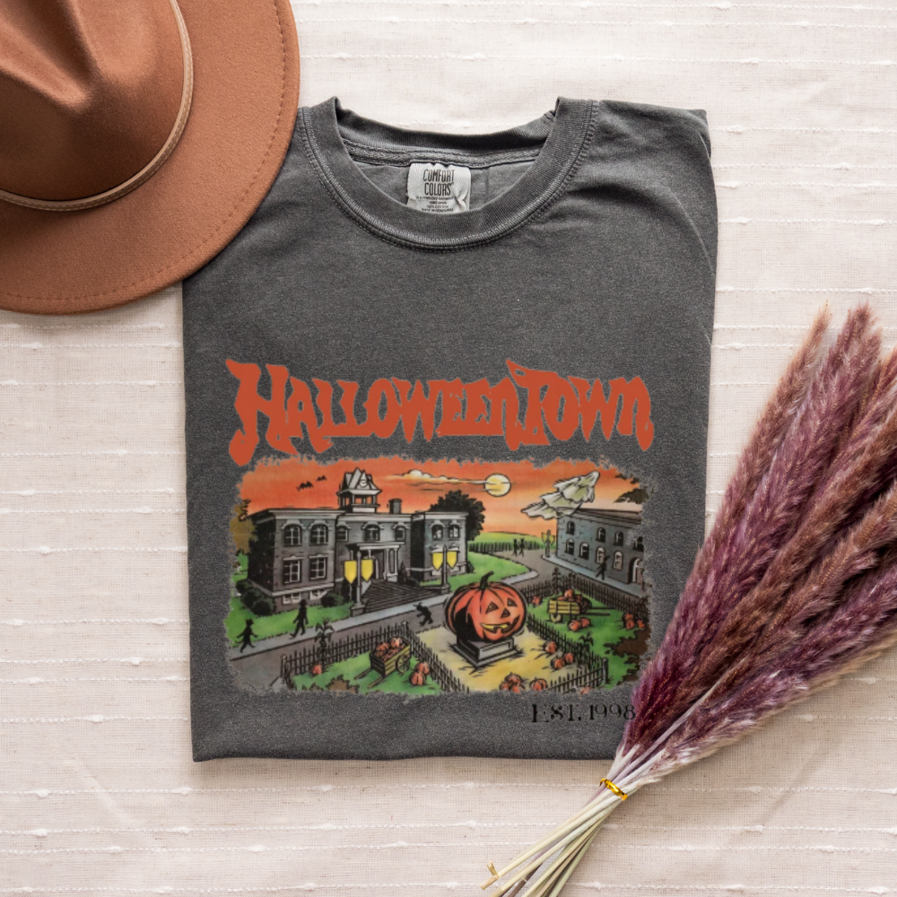 Retro Halloween Town T-Shirt, Spooky Tee, Fall Apparel, Halloween Gift, Casual Wear, Movie Merch