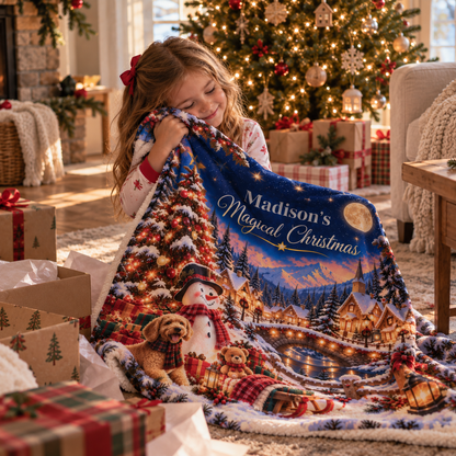 Personalized Magical Christmas Blanket – Custom Name 50" × 60" Plush Throw