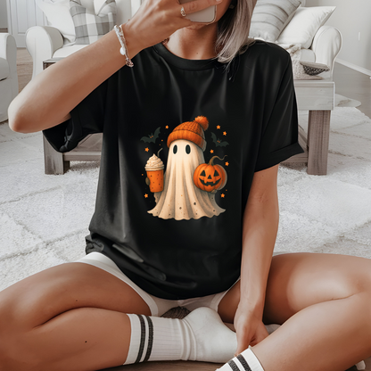 CC1717 Comfort Colors Pumpkin Spice Cute Ghost Halloween Fall T-Shirt