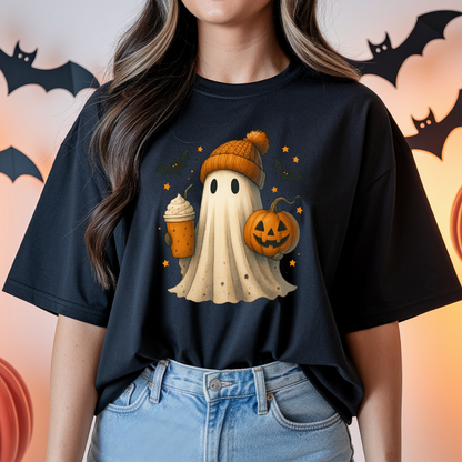 CC1717 Comfort Colors Pumpkin Spice Cute Ghost Halloween Fall T-Shirt