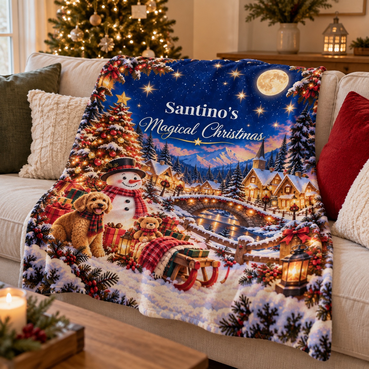 Personalized Magical Christmas Blanket – Custom Name 50" × 60" Plush Throw