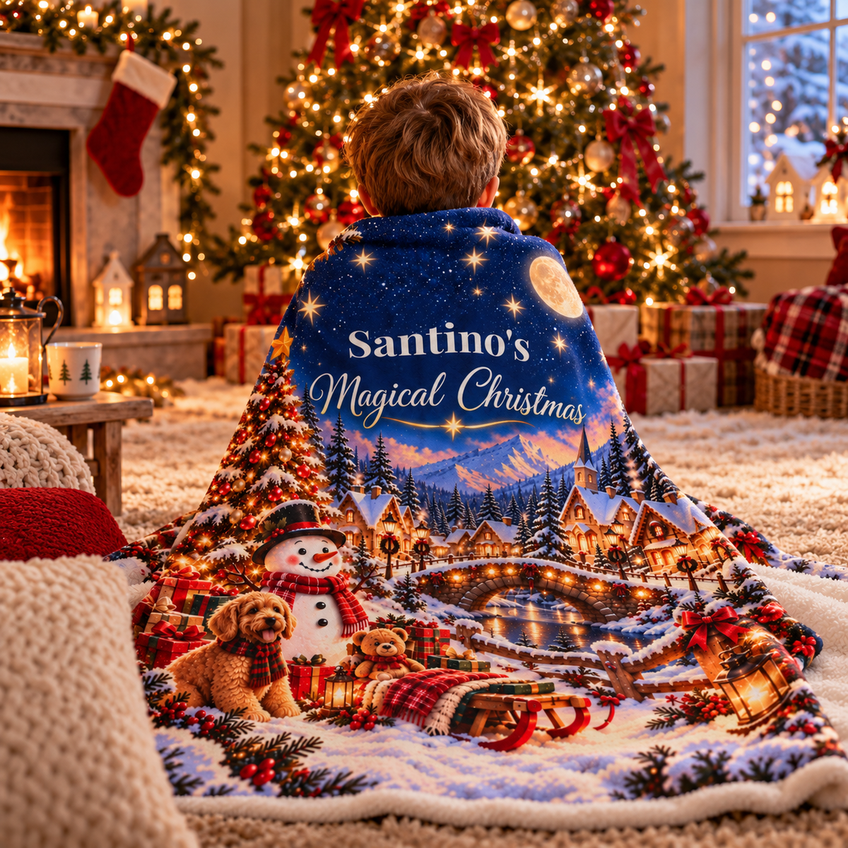 Personalized Magical Christmas Blanket – Custom Name 50" × 60" Plush Throw