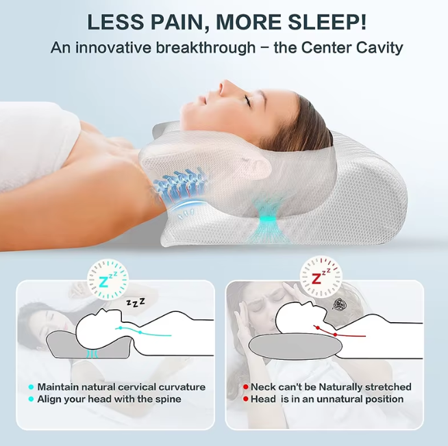 AlignRest™ Ergonomic Pillow – Neck, Back & Shoulder Support