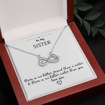 To My Sister Infinite Heart Necklace Gift