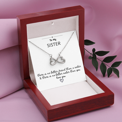 To My Sister Infinite Heart Necklace Gift