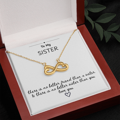 To My Sister Infinite Heart Necklace Gift