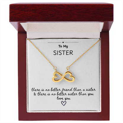 To My Sister Infinite Heart Necklace Gift