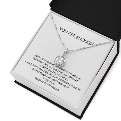 You Are Enough Gift Necklace - Inspirational Message from Best Friend, Mother, Daughter, Sister