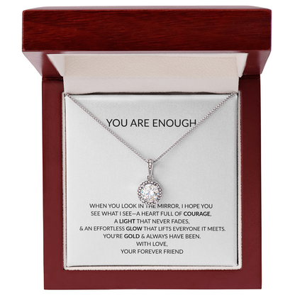 You Are Enough Gift Necklace - Inspirational Message from Best Friend, Mother, Daughter, Sister