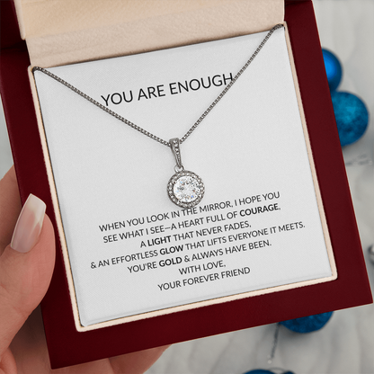You Are Enough Gift Necklace - Inspirational Message from Best Friend, Mother, Daughter, Sister