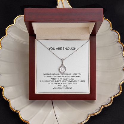 You Are Enough Gift Necklace - Inspirational Message from Best Friend, Mother, Daughter, Sister