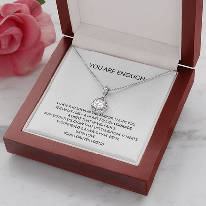 You Are Enough Gift Necklace - Inspirational Message from Best Friend, Mother, Daughter, Sister