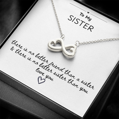 To My Sister Infinite Heart Necklace Gift