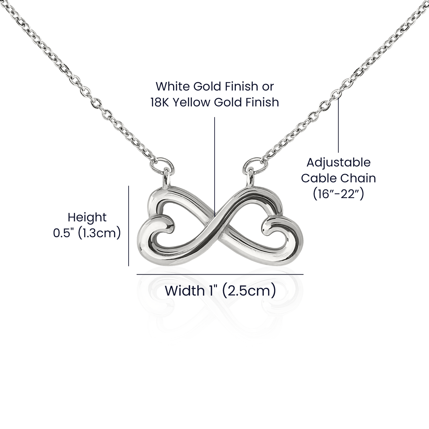 To My Sister Infinite Heart Necklace Gift