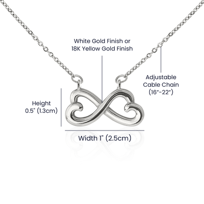 To My Sister Infinite Heart Necklace Gift
