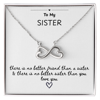 To My Sister Infinite Heart Necklace Gift