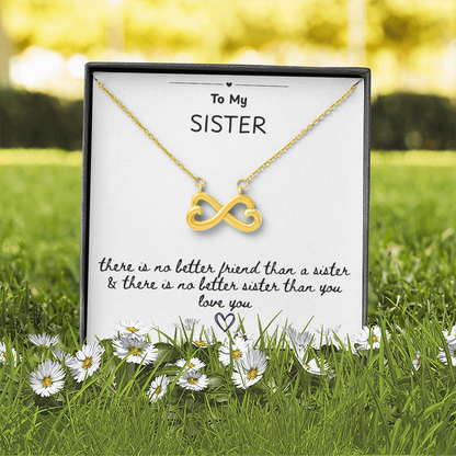 To My Sister Infinite Heart Necklace Gift