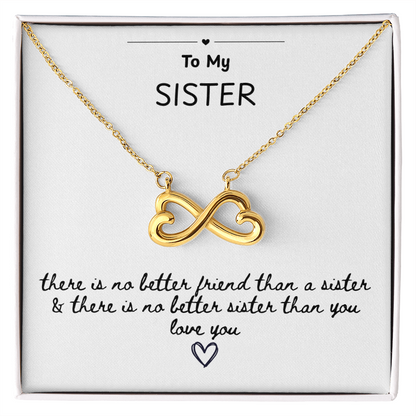 To My Sister Infinite Heart Necklace Gift