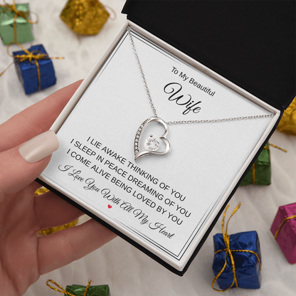 To My Beautiful Wife Gift Necklace