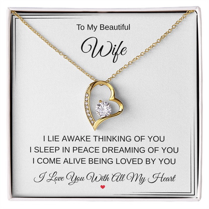To My Beautiful Wife Gift Necklace