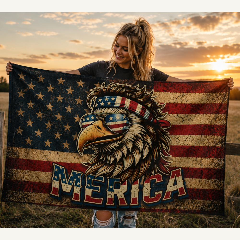 'MERICA Eagle Patriotic Flag
