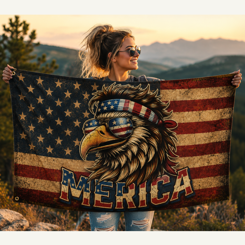 'MERICA Eagle Patriotic Flag