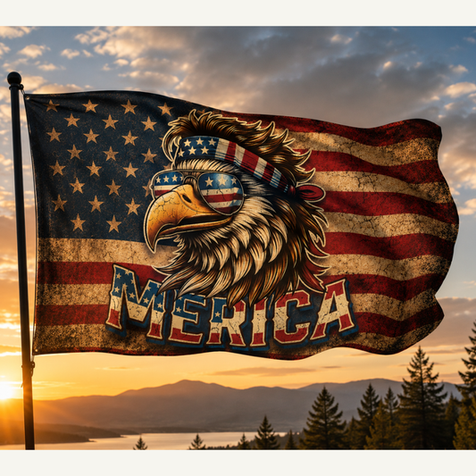 'MERICA Eagle Patriotic Flag